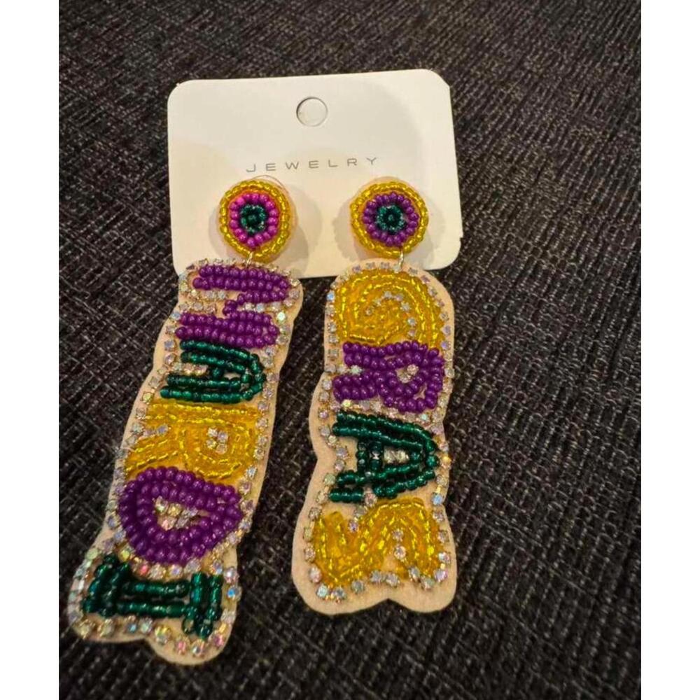Mardi Gras earrings